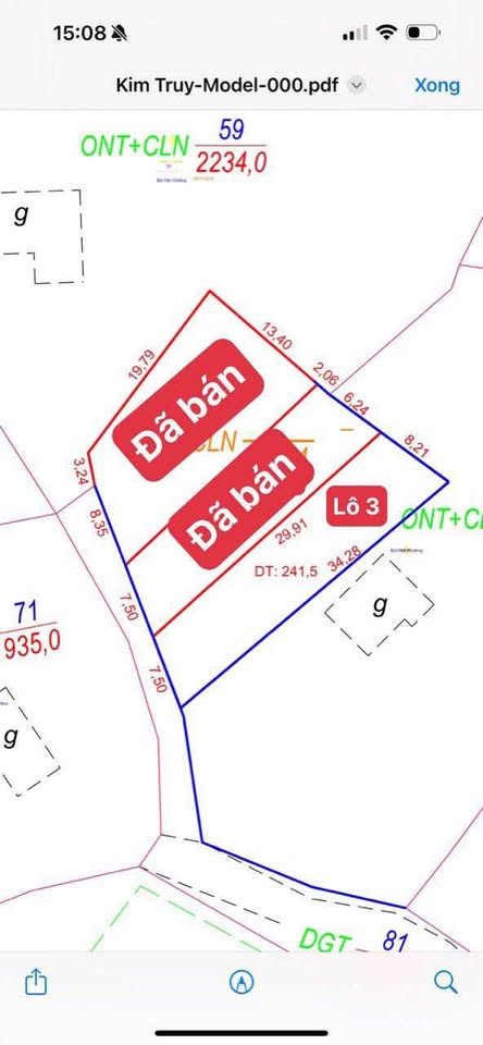 Bán đất thổ cư 241.5m2 mặt tiền 7.5m tại Kim Truy, Kim Bôi, Hòa Bình