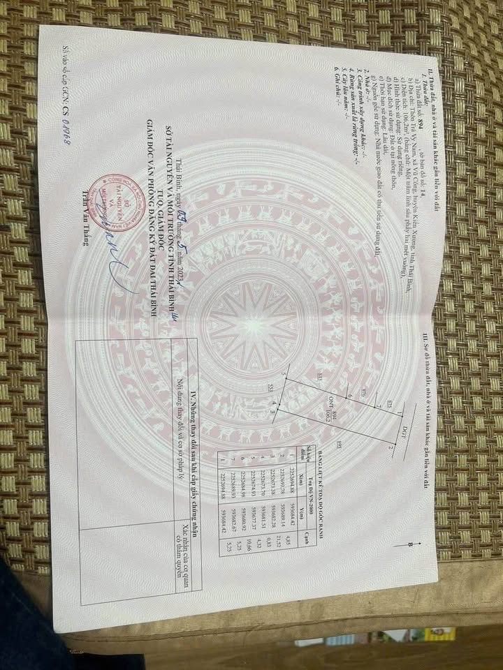 Bán đất vuông vắn 106m² tại Vũ Công, Kiến Xương, Thái Bình, ngõ ô tô