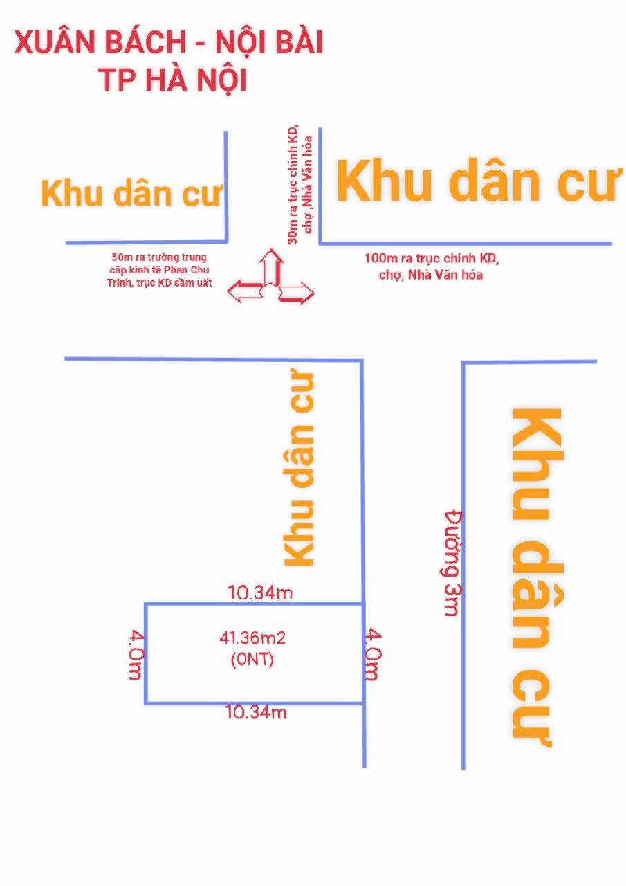 Đất Xuân Bách, Sóc Sơn 40m2, ô tô vào tận đất, chỉ 1.8 tỷ