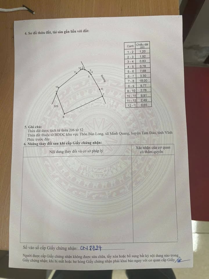 Bán đất thổ cư mặt tiền 12m tại xã Tam Đảo, Bình Xuyên, Vĩnh Phúc