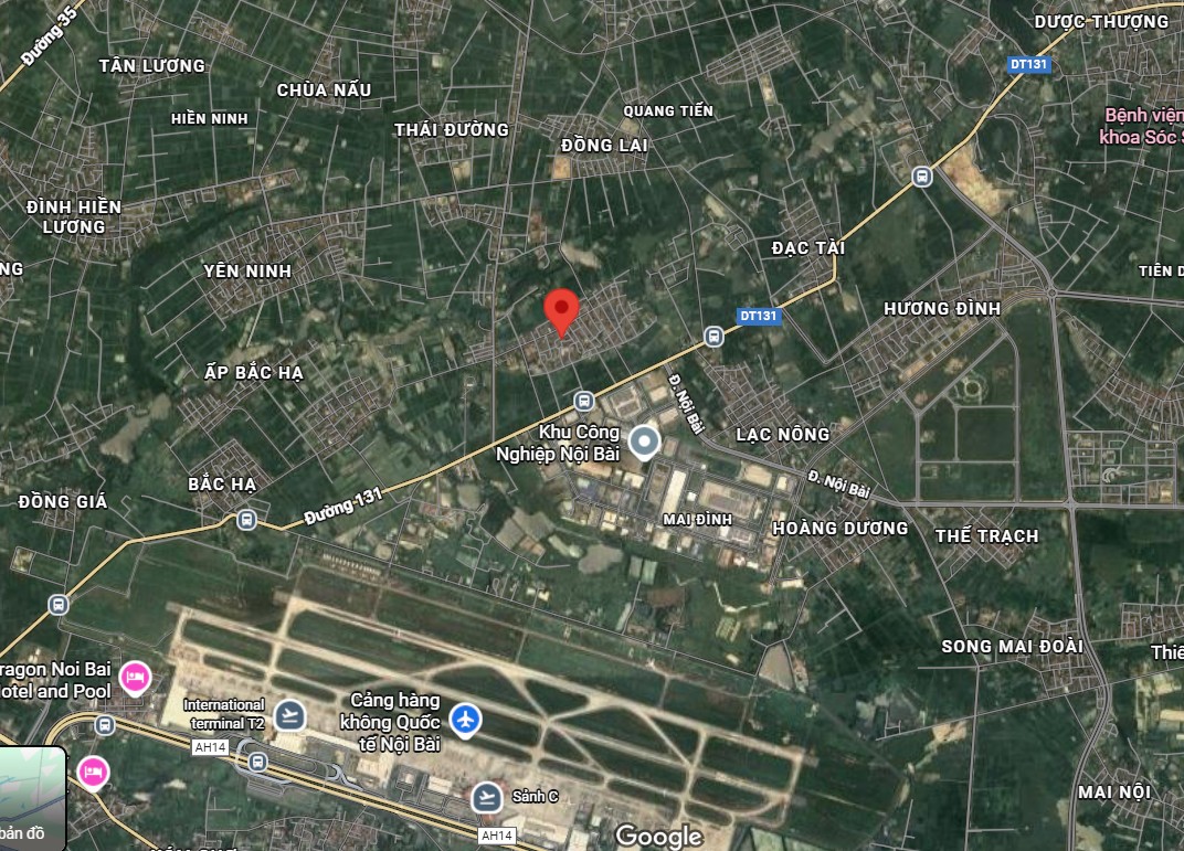 Đất Sóc Sơn đối diện Nội Bài, mặt tiền 4.5m, nở hậu 5m, sổ đỏ sẵn sàng