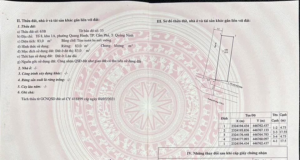 Siêu phẩm đất nền ô góc tại Km6 Quang Hanh, Cẩm Phả, Quảng Ninh