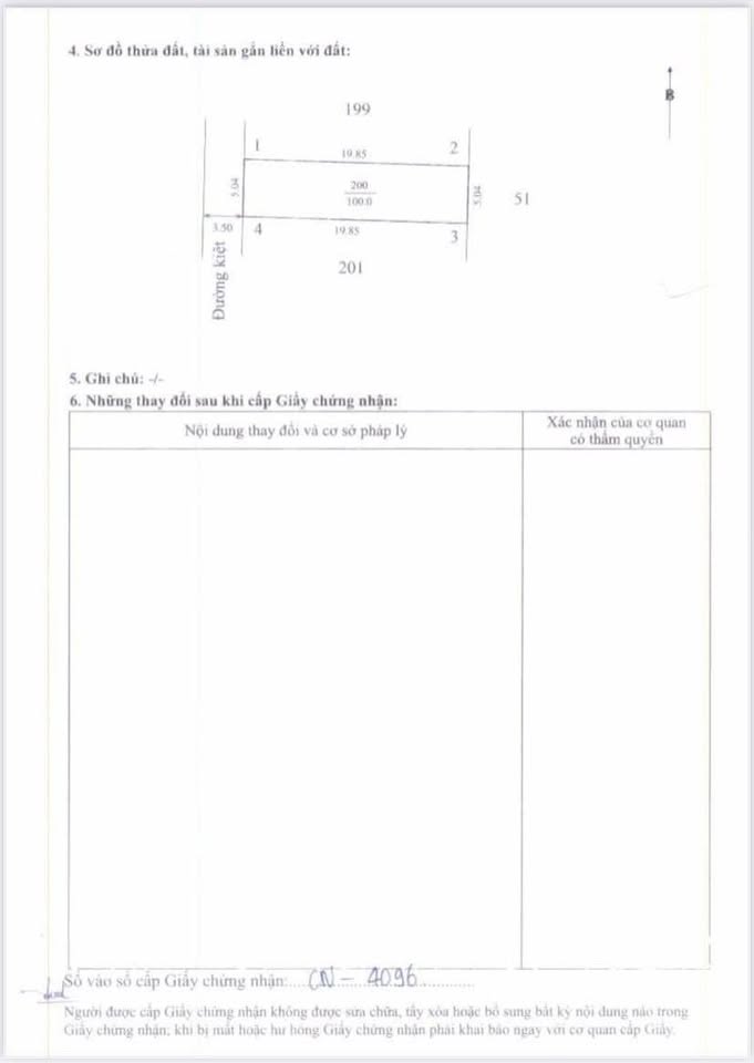 Bán Lô đất 100m2, mặt tiền 5.04m, hướng Tây, kiệt 272 Nguyễn Sinh Cung, Vỹ Dạ, Huế