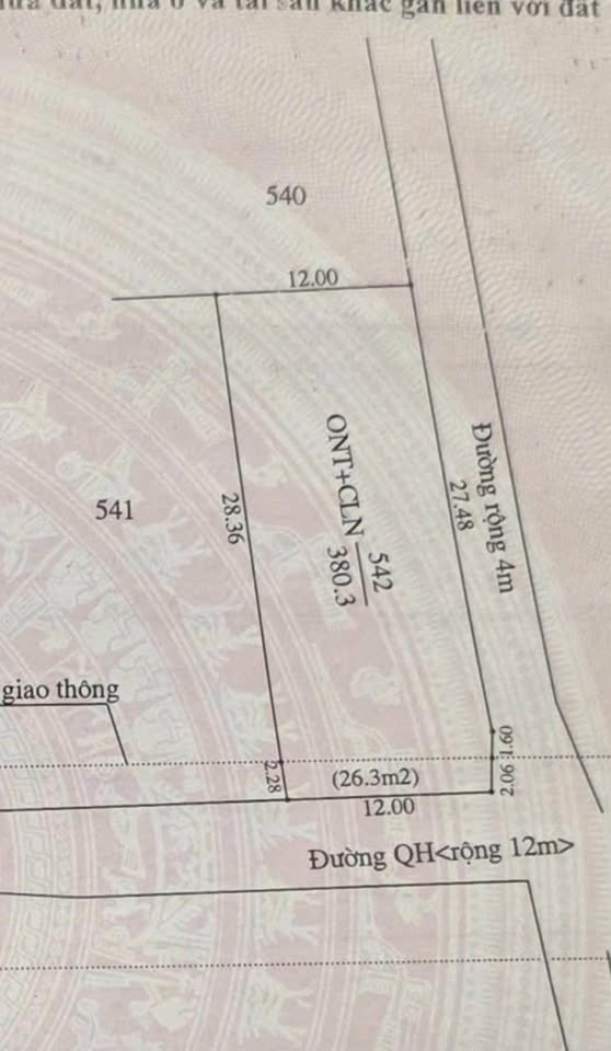 Bán lô biệt thự góc 2 mặt tiền siêu đẹp với diện tích 12m x 31,67m, tổng diện tích 380m2