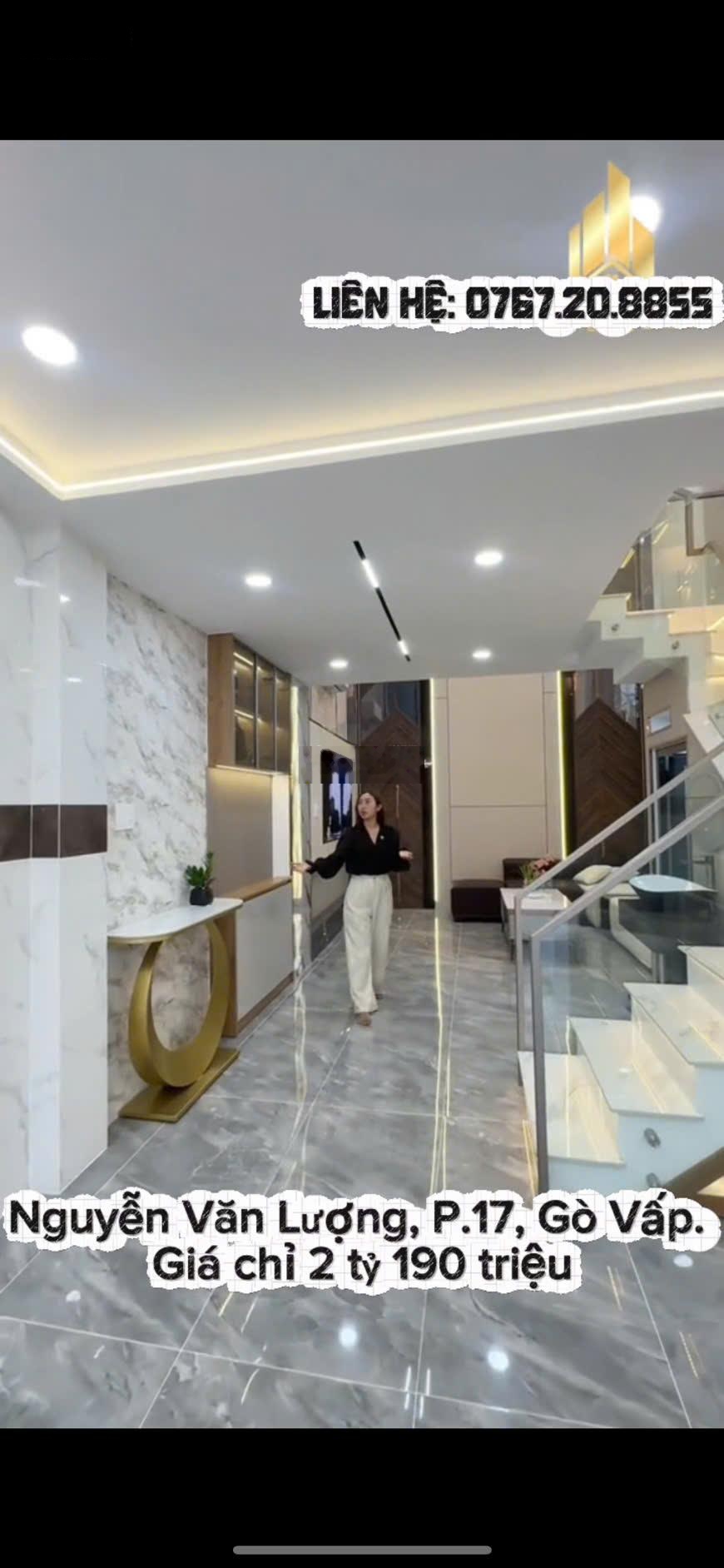 Giảm mạnh còn 2tỷ190. Bán nhà 44m2 NGUYỄN VĂN LƯỢNG, P17, Gò Vấp. Gần Lotte Mart, sổ riêng