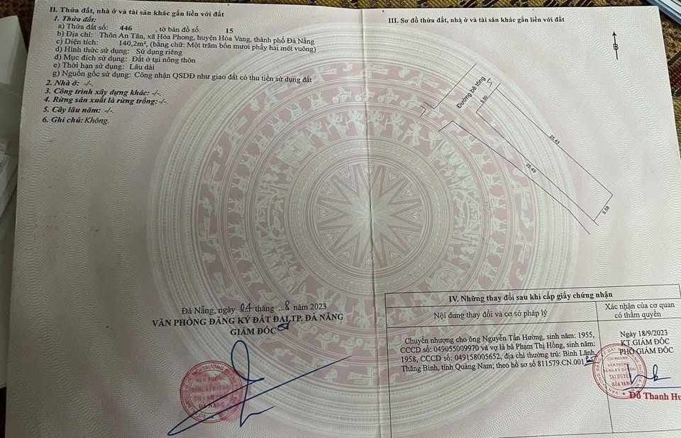 Đất 2 mặt tiền kiệt bê tông nở hậu, cơ hội có một không hai tại Hòa Vang