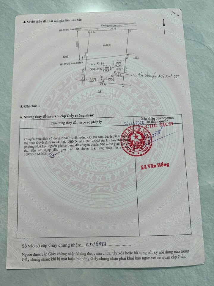 Đất thổ cư diện tích lớn tại khu phố Bến Đồn, phường Hoà Lợi, thành phố Bến Cát