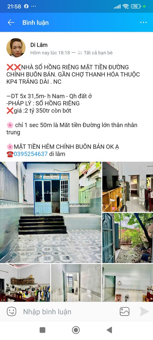 Nhà sổ hồng riêng mặt tiền kinh doanh sầm uất - Gần Chợ Thanh Hóa