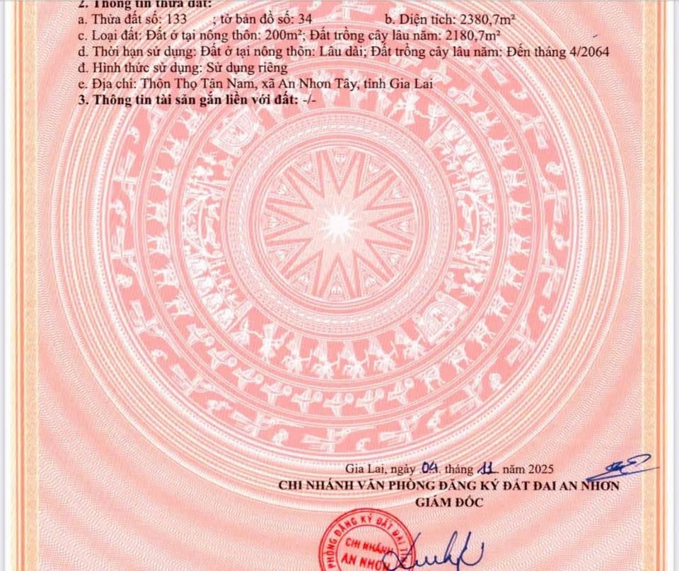 Bán đất vườn An Nhơn, 2400m2, 200m2 thổ cư, view đẹp, giá tốt