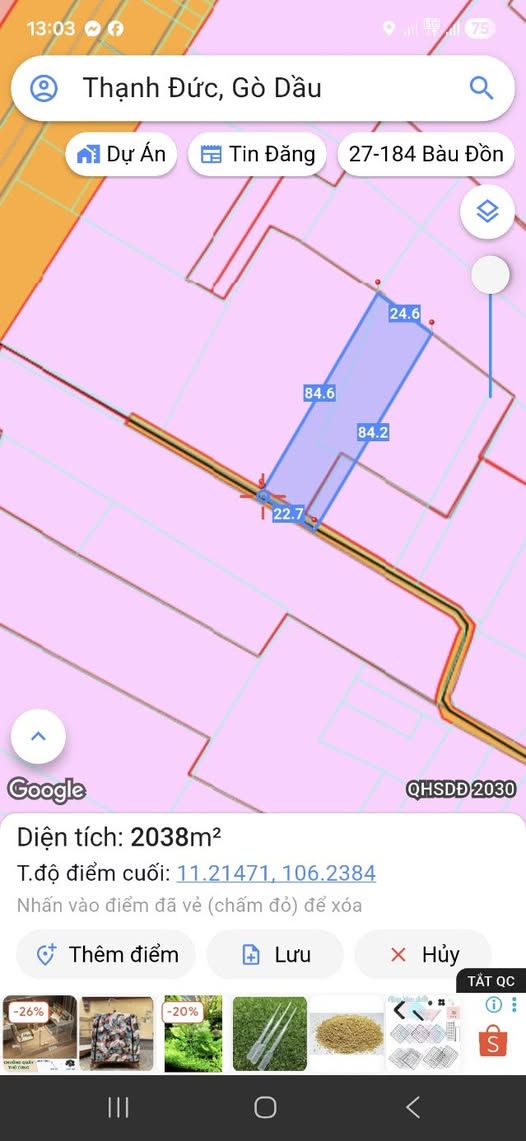 Bán đất thổ cư 2100m2 tại Xã Thạnh Đức, Huyện Gò Dầu, Tỉnh Tây Ninh