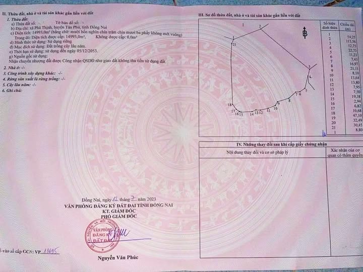 Đất vườn gần 1.5 mẫu tại Tân Phú, Đồng Nai