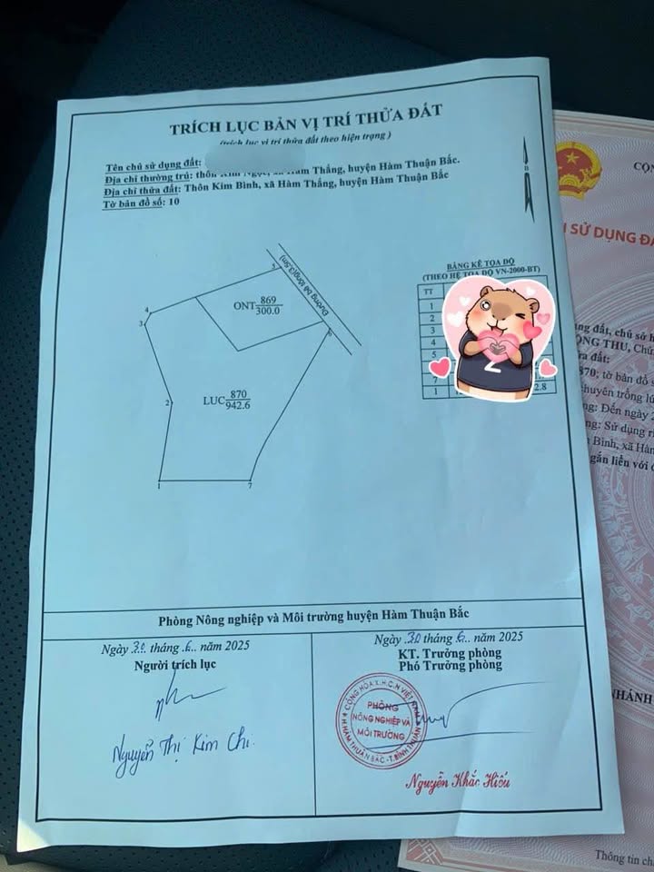 Đất sào Kim Bình, Hàm Thắng 1,200m2, 300m2 thổ cư, giá chỉ 2,5 tỷ