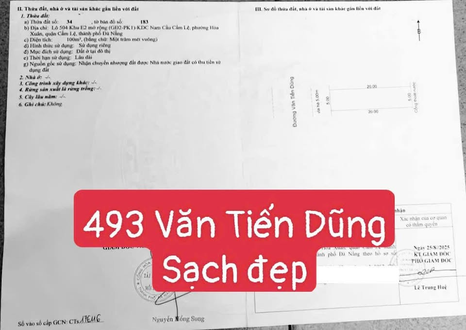 Bán đất Hòa Xuân, đối diện công viên, giá chỉ 6.85 tỷ