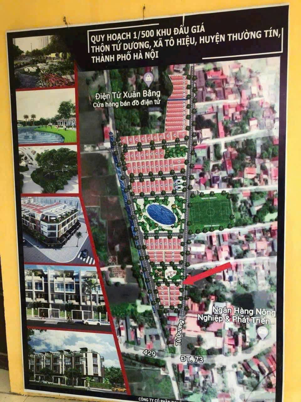 Đất đấu giá đẹp nhất khu Tử Dương, Thường Tín - 2 mặt tiền, kinh doanh đỉnh