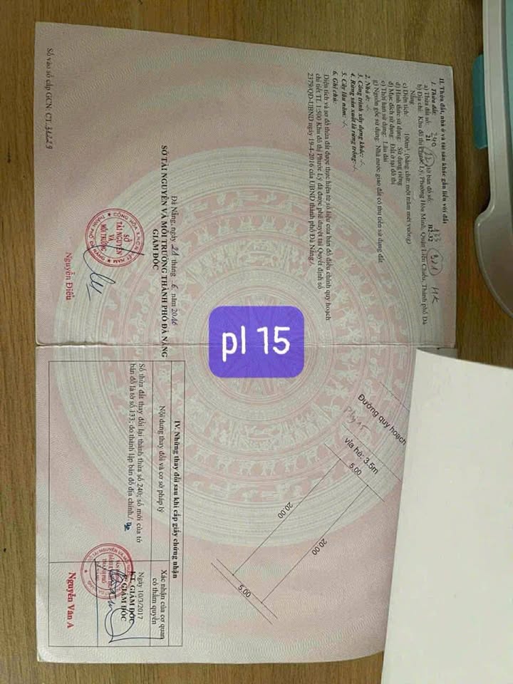 Đất Phước Lý 15, Đà Nẵng, lô sạch đẹp, đường 7.5m, giá tốt