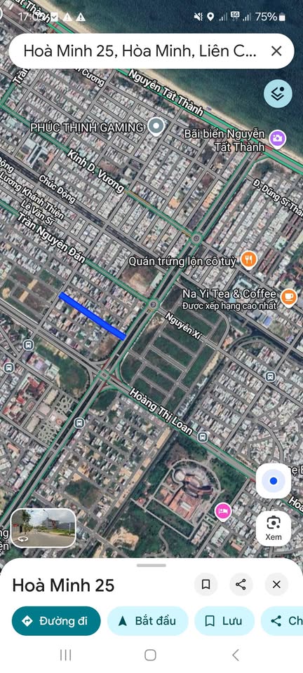 Bán đất mặt tiền đường 6m Hòa Minh 25, Đà Nẵng - 93m2, ngang 5m, hướng Tây Nam