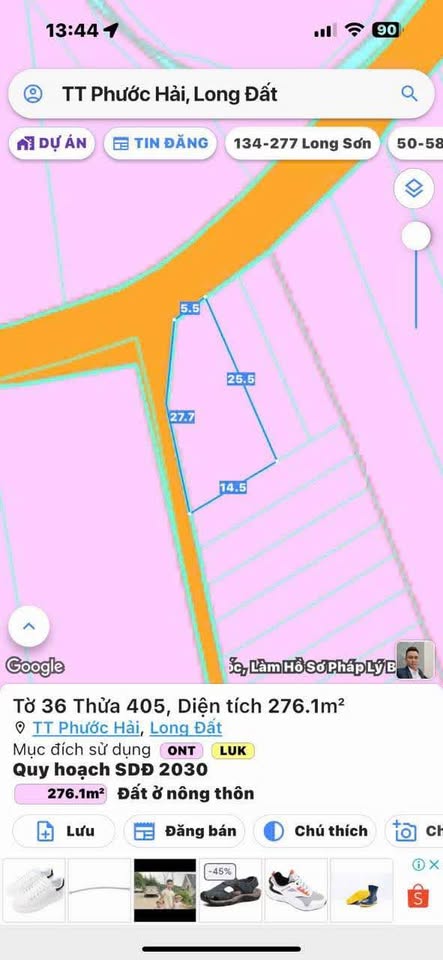 Đất Phước Hải - Góc 2 mặt tiền, giá hời như mơ