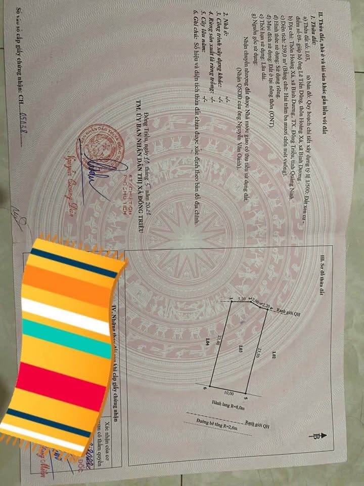 Siêu phẩm đất nền tại thôn Hoàng Xá, phường Bình Dương, thị xã Đông Triều