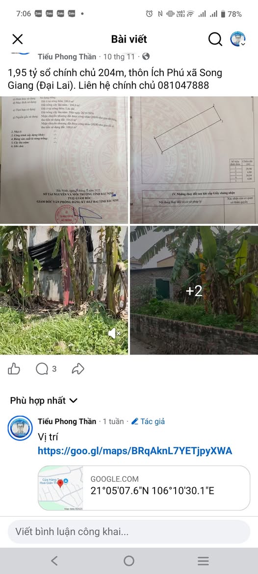 Siêu phẩm 204m2 Gia Bình ô tô ngủ trong nhà, mặt tiền 7m khủng