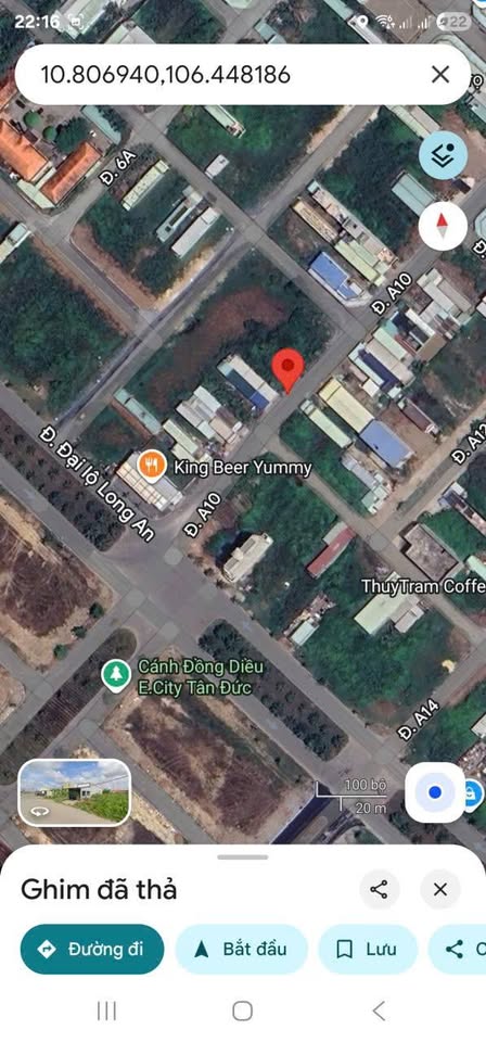 Đất nền Tân Đức, Long An ngang 5m, mặt tiền đường A10, đầu tư sinh lời