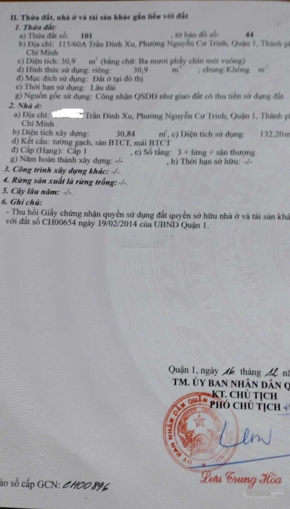 Nhà 115/ trần đình xu q1, 2 mặt hẻm 4m, 4 tầng, 6pn, giá chỉ 7.5 tỷ tl