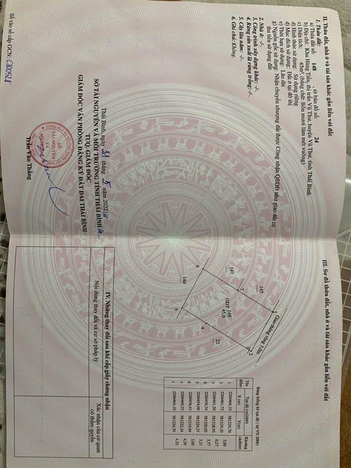 Cơ hội sở hữu ngay mảnh đất đắc địa tại trung tâm Hùng Tiến, Thị trấn Vũ Thư, Thái Bình