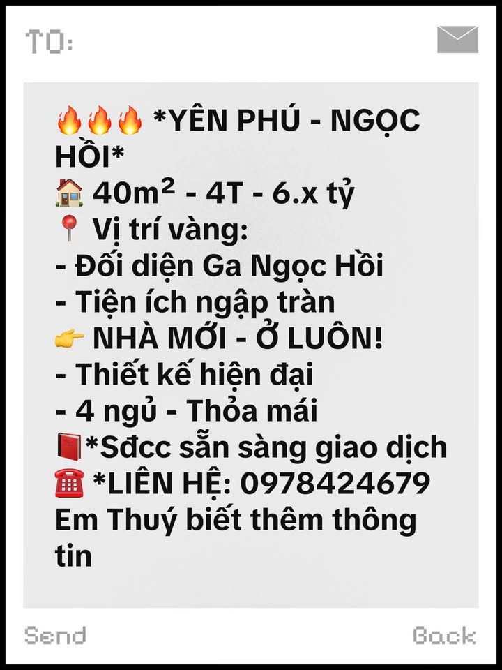 Nhà Yên Phú - Ngọc Hồ, 40m², 4 tầng, sổ đỏ sẵn sàng, ở ngay