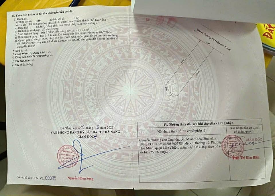 Bán đất 60m2, mặt tiền 4m, kiệt ô tô Ngô Chân Lưu, Đà Nẵng - 3 tỷ