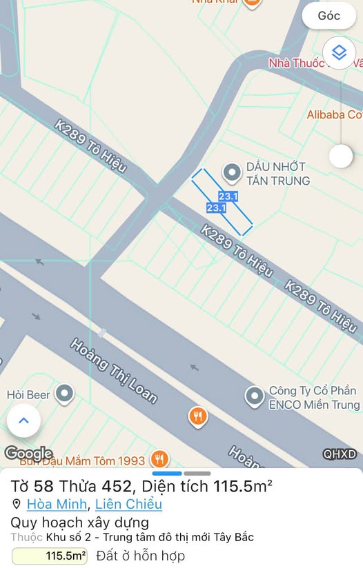 Bán đất kiệt Tô Hiệu, gần đường Hoàng Thị Loan, Hòa Minh, Đà Nẵng