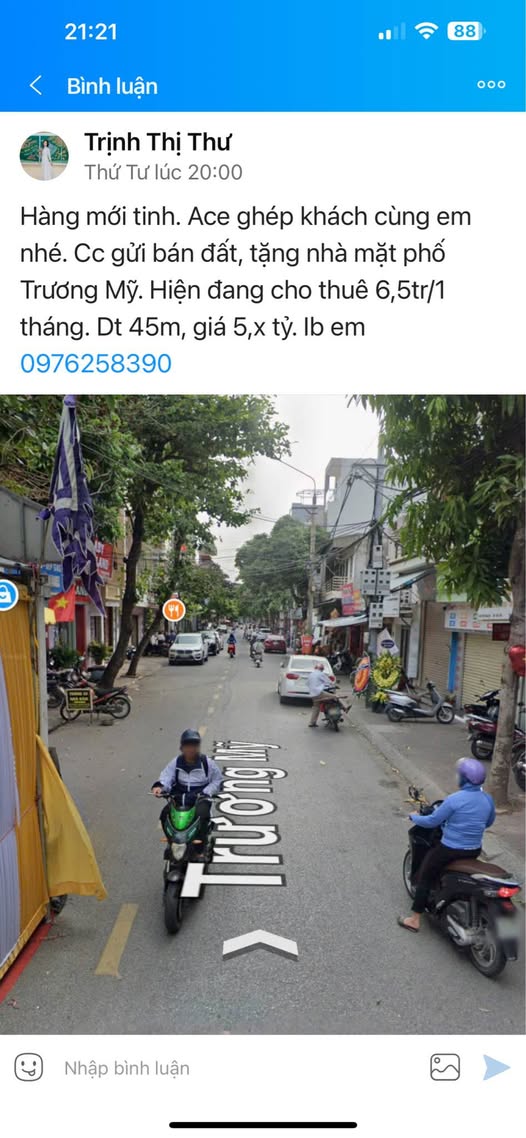 Bất động sản tọa lạc tại mặt phố Trương Mỹ, tỉnh Hải Dương