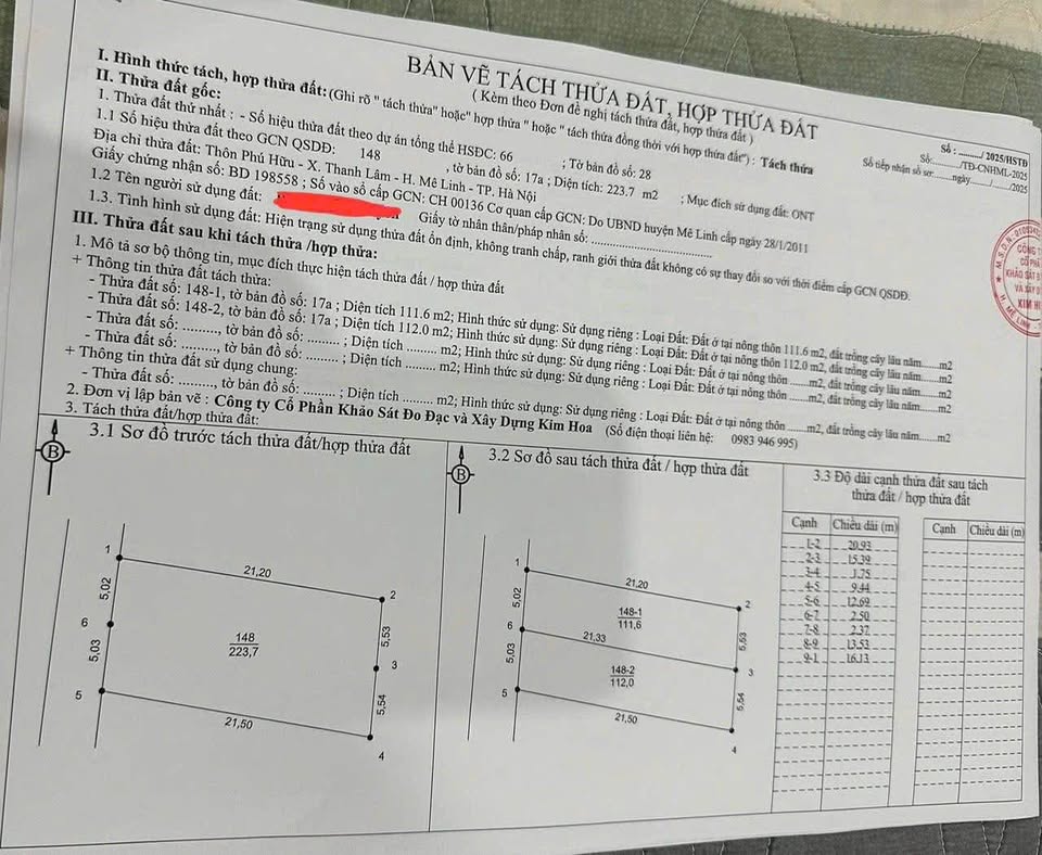 Bán đất 110m² Phú Hữu, Mê Linh đường thông, gần chợ, tiềm năng sinh lời cao