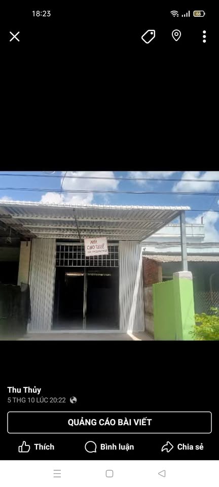 Cho thuê nhà mặt tiền Quốc lộ 54, gần trường cấp 2, thích hợp kinh doanh