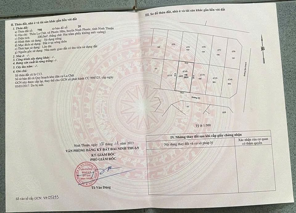 Bán cặp đất tái định cư La Chữ, Ninh Phước, 200m2, giá 490 triệu