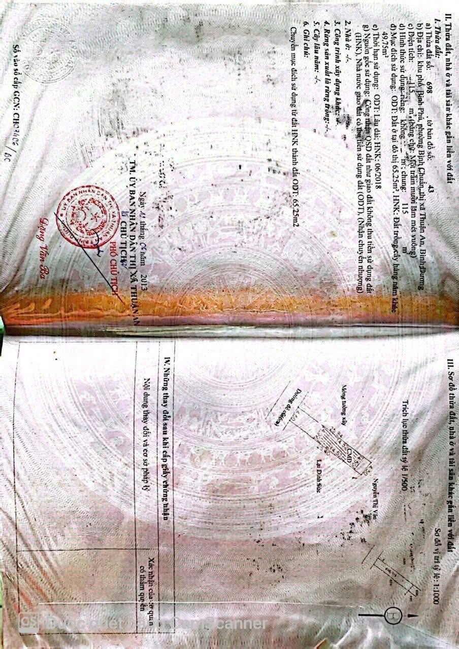 Bán đất sổ hồng riêng 115m², thổ cư 65m² tại Bình Chuẩn, Thuận An, Bình Dương