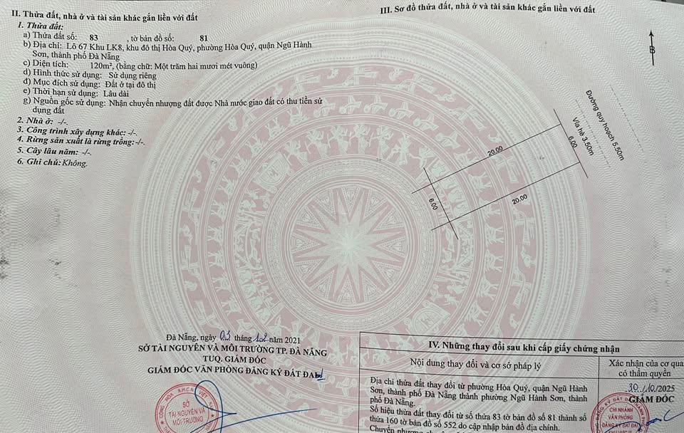 Lô đất Điện Âm Dầu Khí, vượng khí, hướng Đông Bắc, 120m2, 4 tỷ