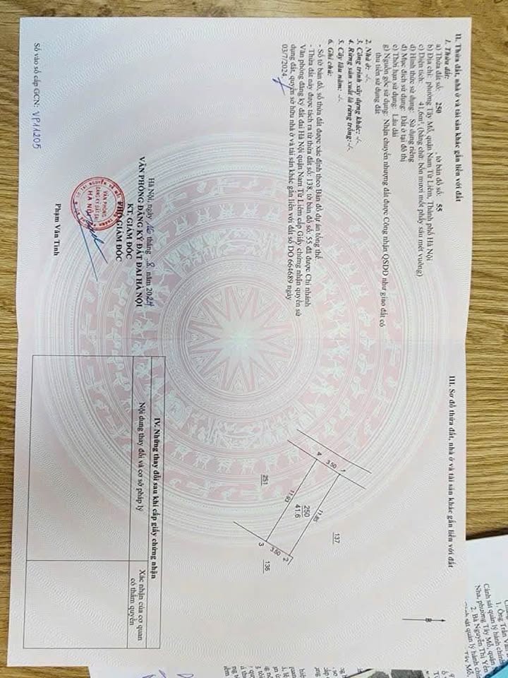 Tọa lạc tại Miêu Nha, Tây Mỗ, Hà Nội, thửa đất vuông vắn với diện tích 42m2