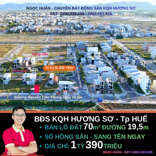 Đất vàng Hương Sơ, view công viên mát rượi, giá chỉ 1.39 tỷ