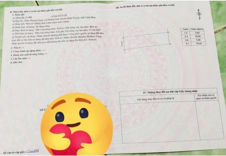 Cơ hội sở hữu ngay lô đất siêu đẹp tại Hương Ngọc, Bình Xuyên, Vĩnh Phúc