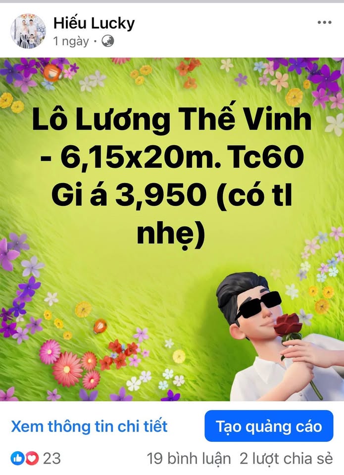 Mặt tiền Lương Thế Vinh, kinh doanh đỉnh, giá hời
