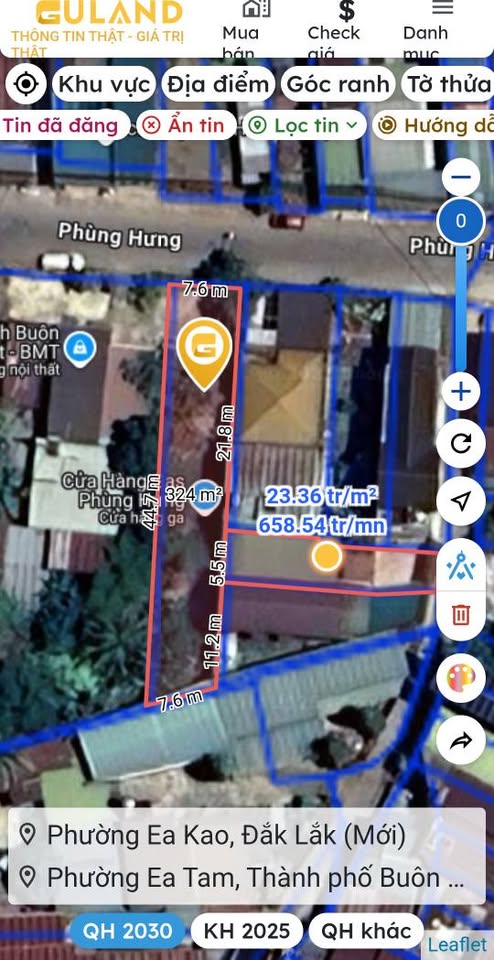 Bán đất mặt tiền Phùng Hưng, Eatam, Đắk Lắk giá tốt