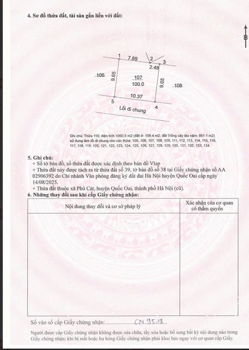 Bán đất thổ cư 100m² tại thôn 7, Phú Cát, Hà Nội, gần nhiều tiện ích
