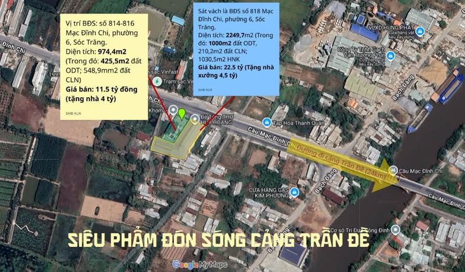 Siêu phẩm đất nền mặt tiền Mạc Đĩnh Chi, Sóc Trăng, 34 tỷ, tiềm năng sinh lời cực đỉnh