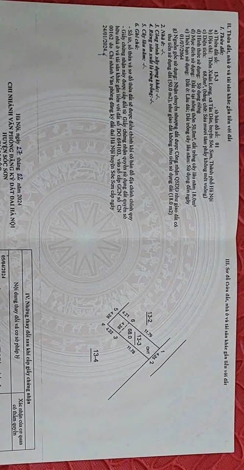 Lộc Phát 68m² - Xuân Long, Sóc Sơn đất sạch, pháp lý chuẩn, gần khu công nghiệp, sân bay