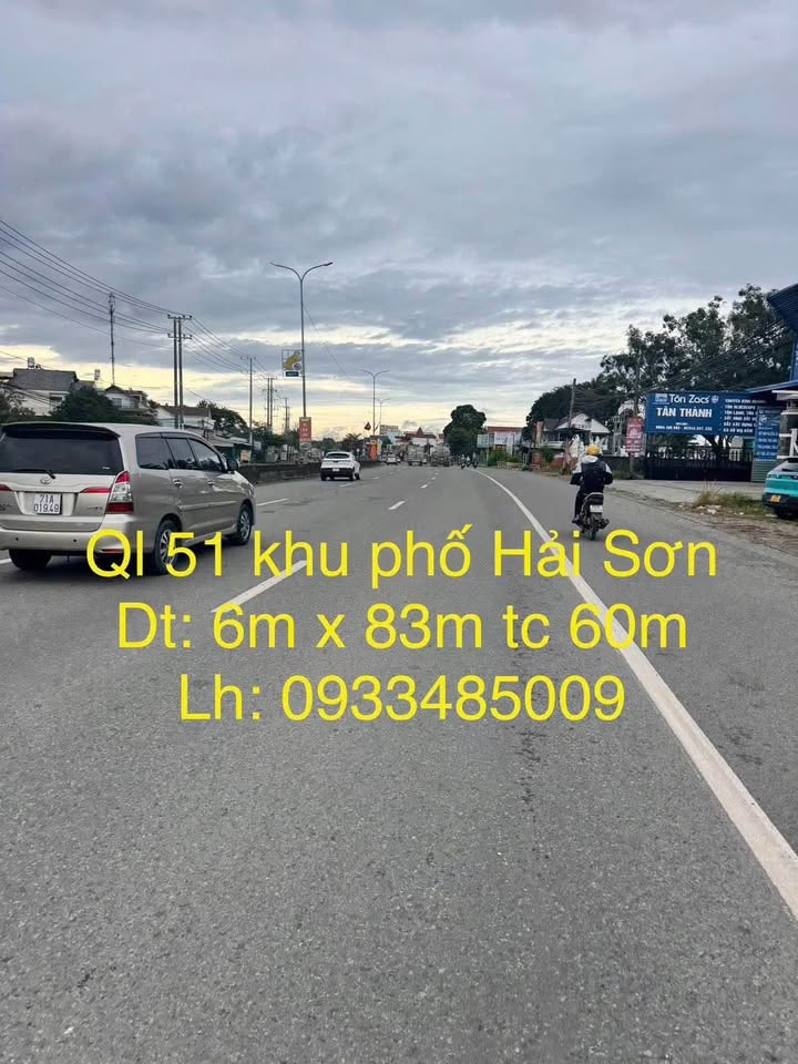 Mặt tiền Quốc Lộ 51, 6m x 83m, gần khu công nghiệp Phú Mỹ 3