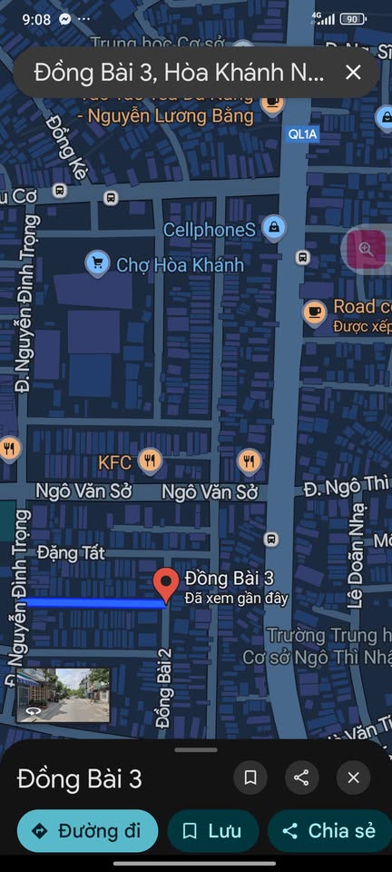 Mảnh đất kim cương tọa lạc tại mặt tiền đường Đồng Bài 3, số nhà 30, ngay bên hông chợ Hòa Khánh sầm uất