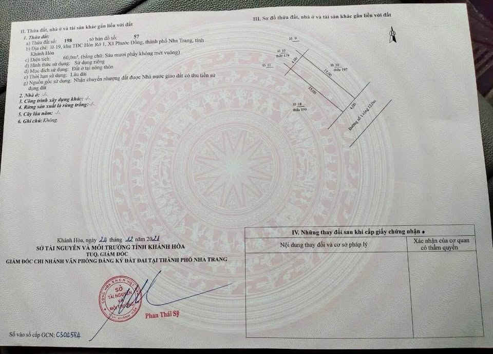 Bán đất vàng tái định cư Hòn Rớ 1, Nha Trang 120m2, sổ hồng thổ cư, gần công viên