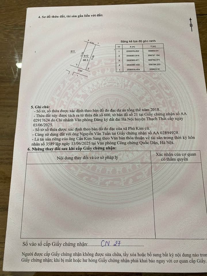 Đất thổ cư nở hậu, ô tô 16 chỗ vào tận nơi - Thạch Thất, Hà Nội