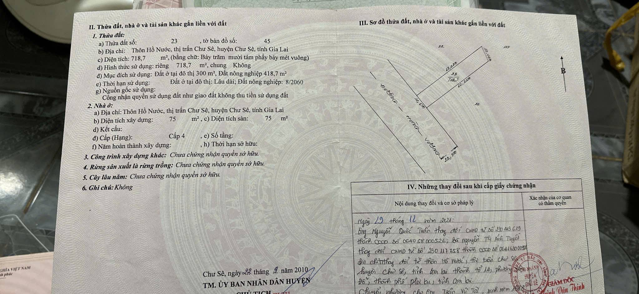 Lô đất nằm trên quốc lộ 14, tại thôn Hồ Nước, Chư Sê
