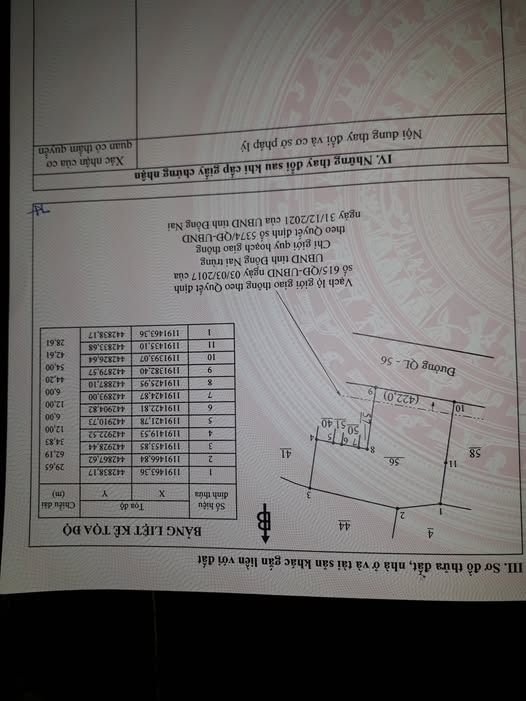 Bán gấp 8 sào đất thổ cư mặt tiền đường 56 Xuân Mỹ, Cẩm Mỹ, Đồng Nai