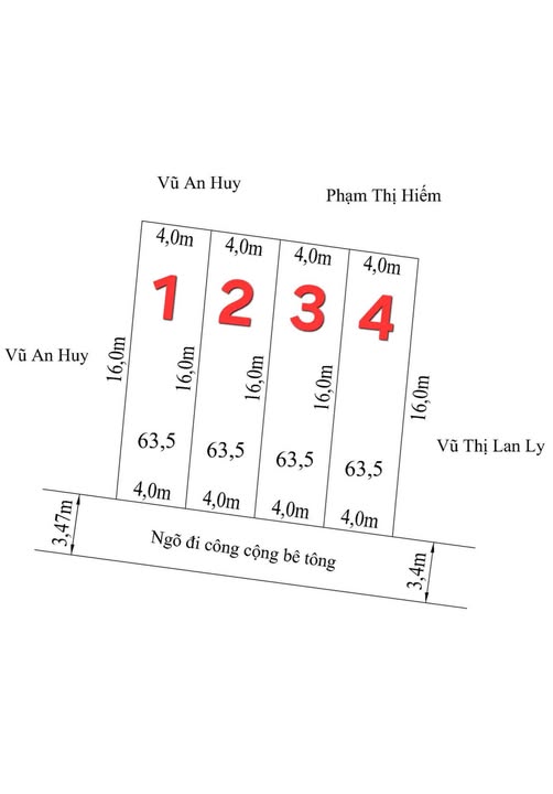 Cần bán 2 lô đất F0 tại khu tái định cư, mỗi lô có diện tích hơn 60m2